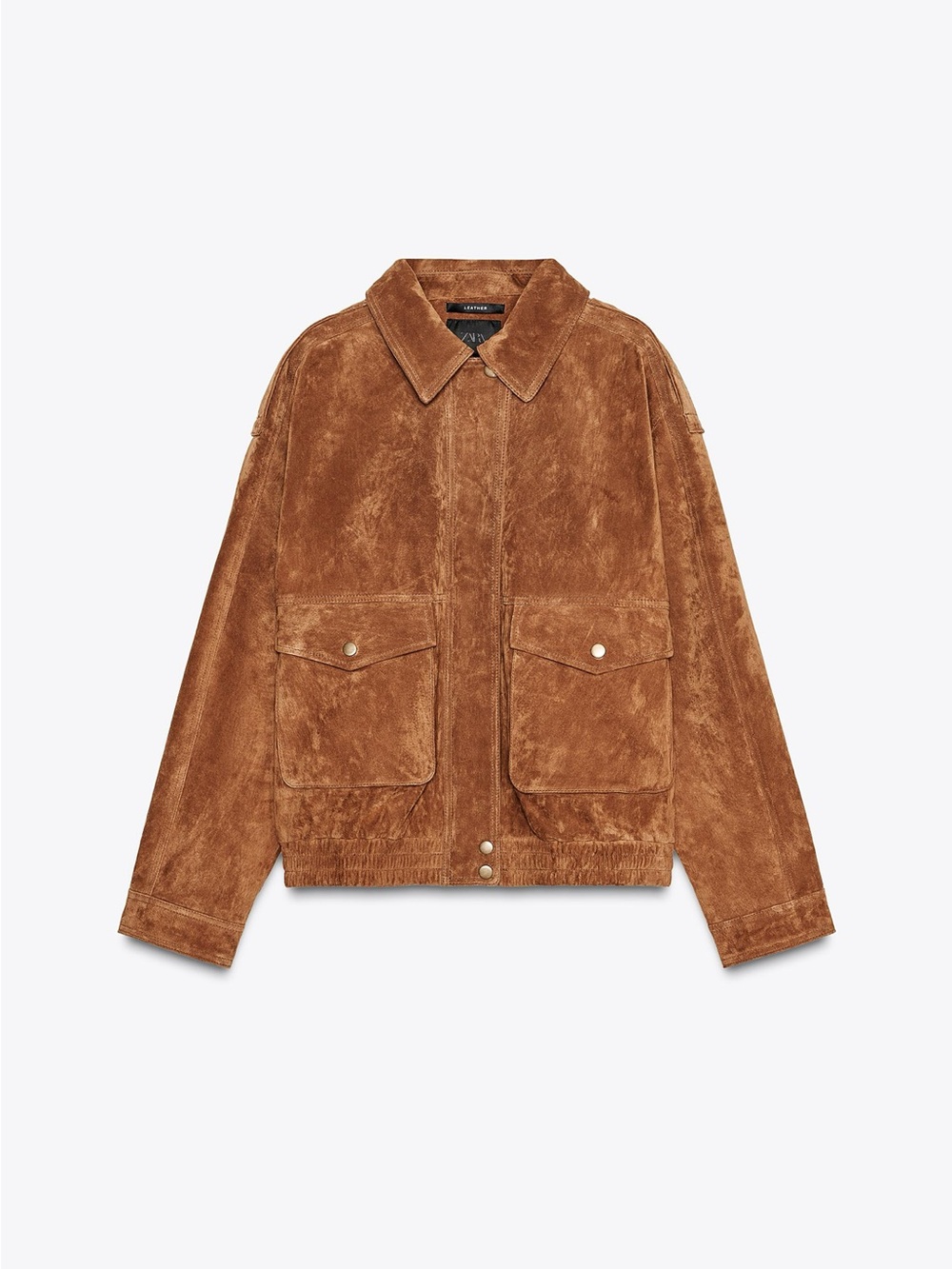 Suede Bomber Jacket in Dark Camel Size XS NWT